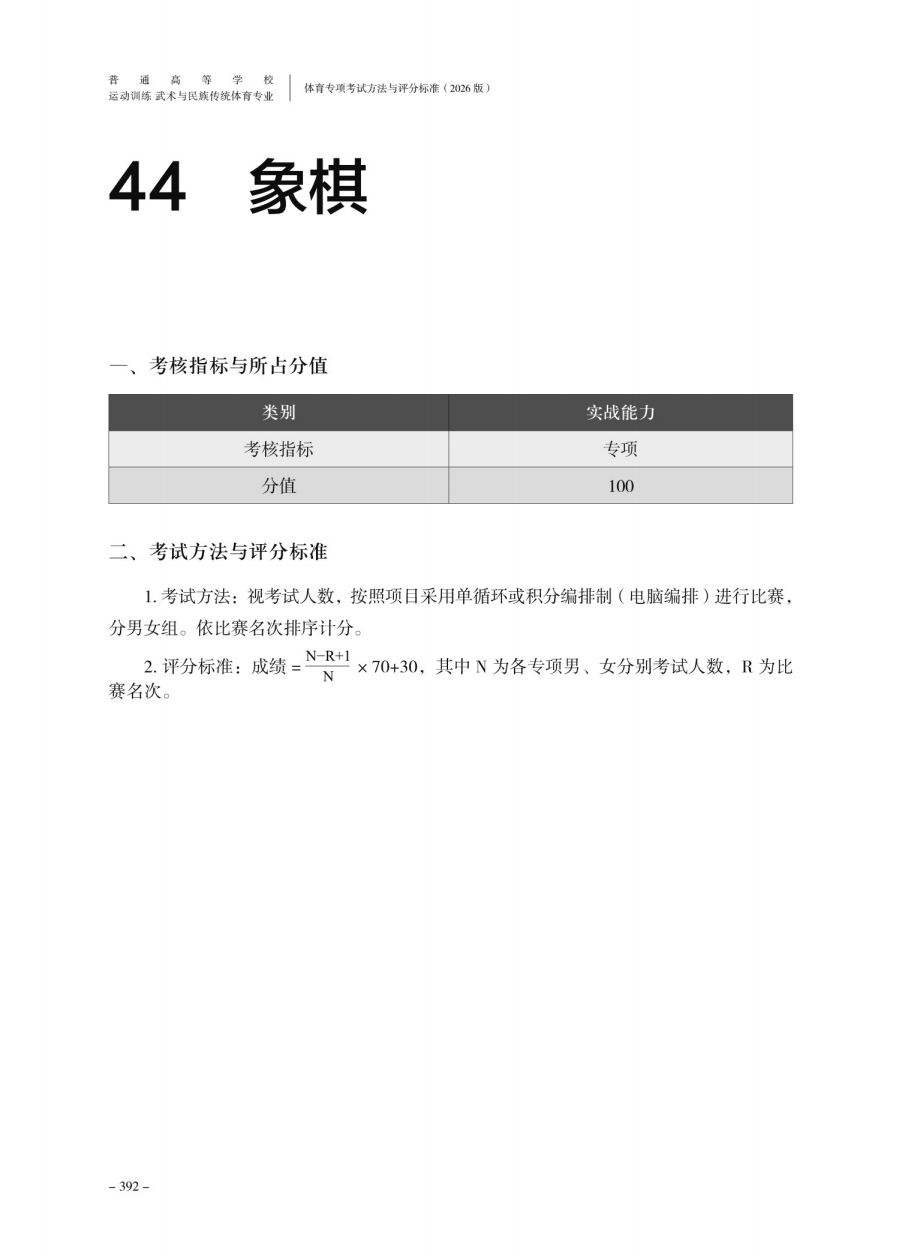 普通高等学校运动训练专业 武术与民族传统体育专业体育专项考试方法与评分标准（2026版）_400.png